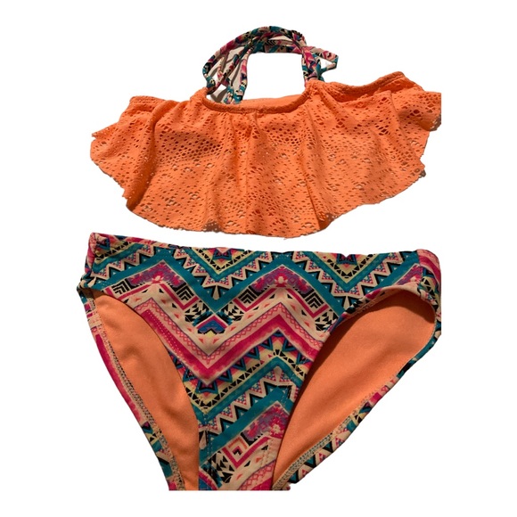 Girls multicolor two-piece swimsuit size medium - Picture 1 of 2